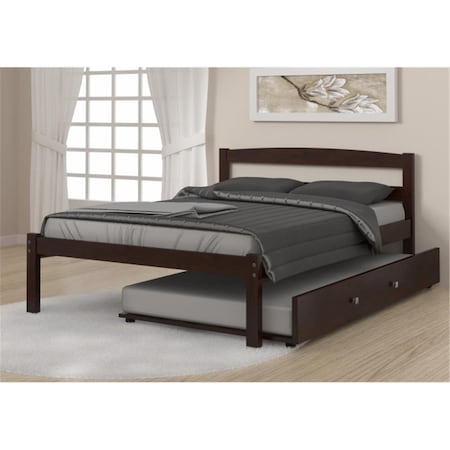 PD-575FCP-503CP Full Size Econo Bed With Twin Size Trundle Bed In Dark Cappuccino